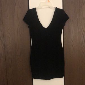 Velvet bodycon double v neck dress